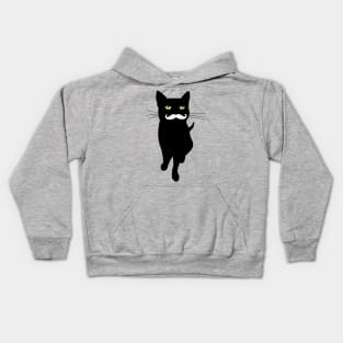 Cat With Mustage | Cat Lovers Kids Hoodie